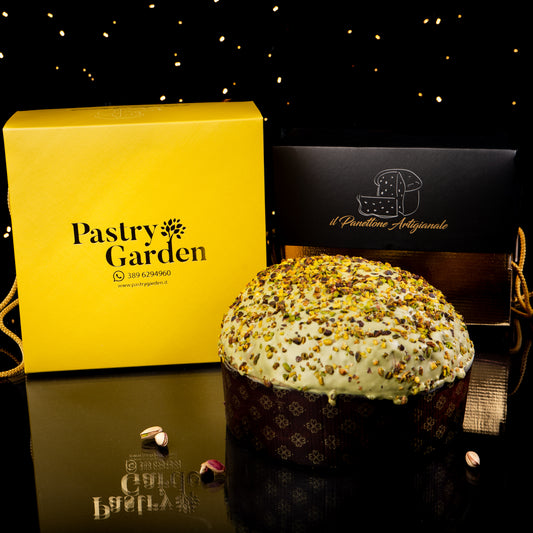 Panettone Pistacchio farcito con crema di Pistacchio da 1.2kg