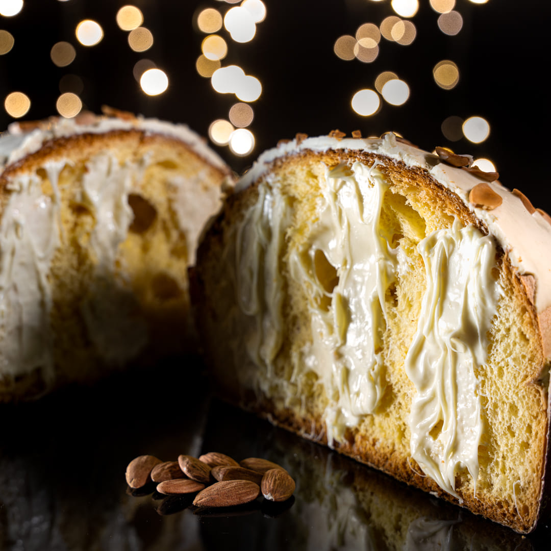 Panettone Mandorla farcito con crema di mandorla da 1.2kg
